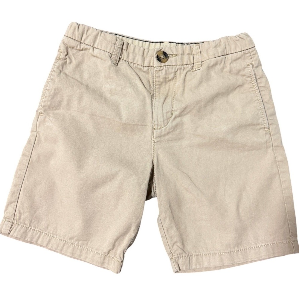 H&M Boys Khaki Chino Shorts Tan Cotton Adjustable Waist School Uniform 829582